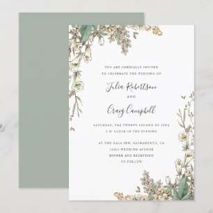 Convite Lindos Belflores Brancos saem do casamento Whimsic