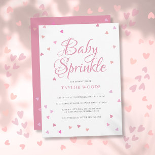 Convite Lindos Corações de Amor Rosa Bebê Chuveirinho