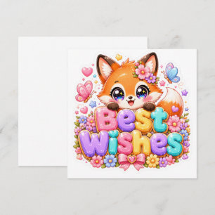 Convite Lindos Desejos Kawaii Melhor Raposa Nome Flora Ros