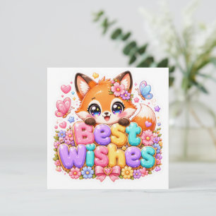 Convite Lindos Desejos Kawaii Melhor Raposa Nome Flora Ros