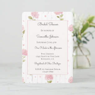 Convite Lindos Flores de Hortênsia Rosa Casamento
