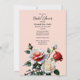 Convite Lindos rosas rosa branco vermelho chuveiro de noiv