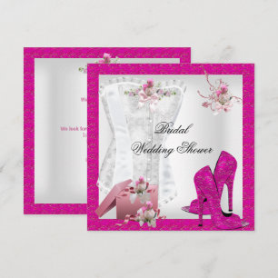 Convite Lindos Saltos Altos de Noiva Branca Rosa espartilh