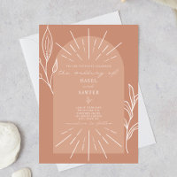 Line Art Arch Botanical Terra Cotta Wedding