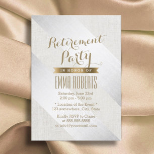 Convite Linen Dourado Elegante do Partido da Reforma