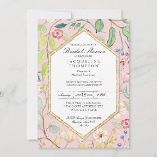 Convite Lingerie Blush Watercolor Arte Floral