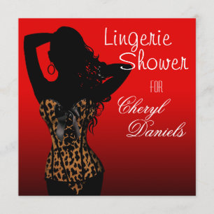 Convite Lingerie de Bombaim Chá de panela de Leopard Cors