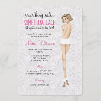 Convite Lingerie de de rendas em Chá
