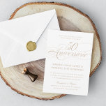 Convite Língua Espanhola 50 Aniversario de Bodas Wedding<br><div class="desc">Caligrafía elegante "50 Aniversario". Personaliza el texto el cor de la parte trasera</div>