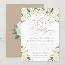 Convite Língua espanhola Nuestra Boda Flpintadas