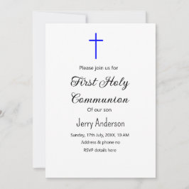 Convite Linha católica de primeira comunhão simples QR mín