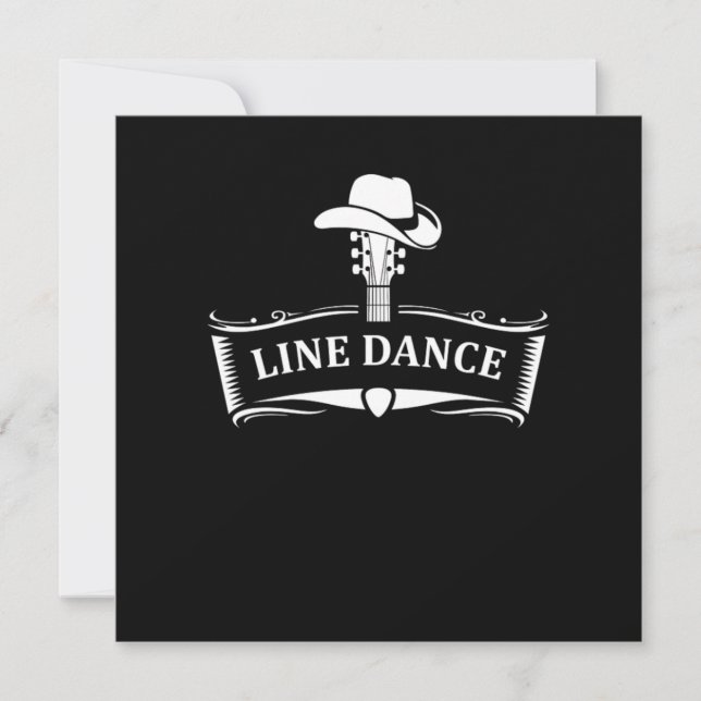 Convite Linha de dança de linha dançarina de campo Cowboy  (Frente)