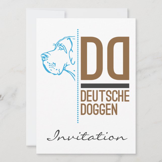 Convite Linha de logotipo do Great Dane (Frente)