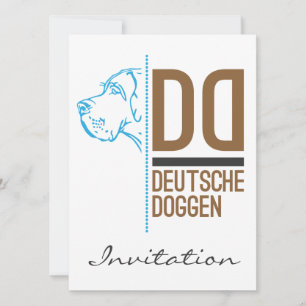 Convite Linha de logotipo do Great Dane
