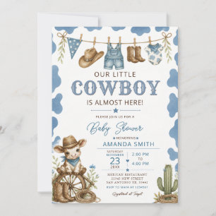 Convite Linha de Roupas do Chá de Bebê do Nossinho Cowboy