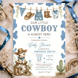 Convite Linha de Roupas do Chá de Bebê do Nossinho Cowboy