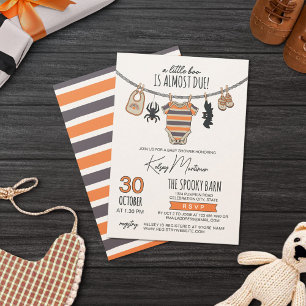Convite Linha De Roupas Um Pequeno Boo Halloween Neutro