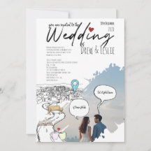Linha do Tempo de História de Amor Ilustrada Casam