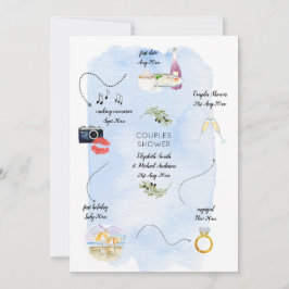 Convite Linha do tempo do ícone de como conhecemos o Chá d