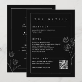 Convite Linha Floral Rústica Preta Elegante Tudo em Casame