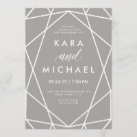 Linhas Brancas Geométricas em Casamento de Cinzas