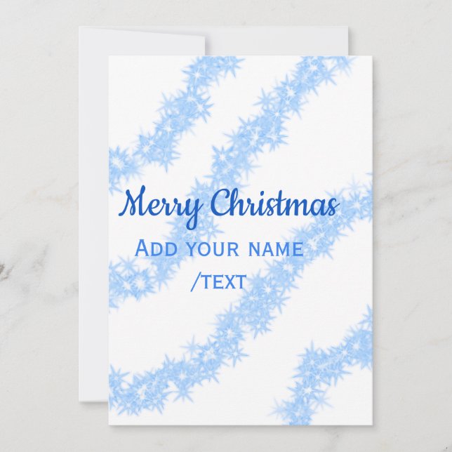 Convite Linhas brilhantes de natal alegre azul adiciona no (Frente)