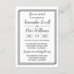 Convite Linhas Geométricas Modernas - 3x5Convite para Casa