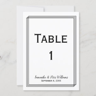 Convite Linhas Geométricas Modernas - Números de Tabela