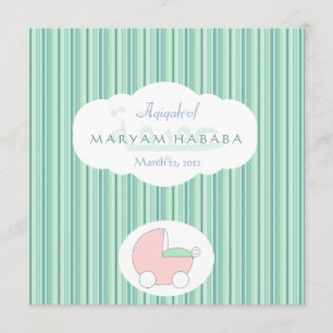 Convite Linhas Verdes islâmicas de Aqeeqah do nascimento