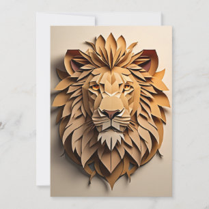Convite Lion 3D Paper Art Design T-shirt