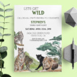 Convite Lion Big Cats Selgle Safari Wilthday<br><div class="desc">Este design pode ser personalizado na área fornecida pela alteração da foto e/ou do texto. Ou pode ser personalizado escolhendo o clique para personalizar outra opção e excluir ou alterar a cor do plano de fundo, adicionar texto, alterar a cor ou o estilo do texto ou excluir o texto de...</div>