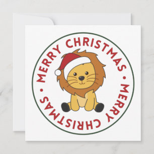 Convite Lion Christmas Snow Winter Animal Lions Invitation