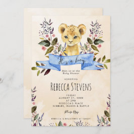 Convite Lion cub chá de fraldas