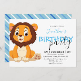 Convite Lion para o Menino de Nascimento da Selva