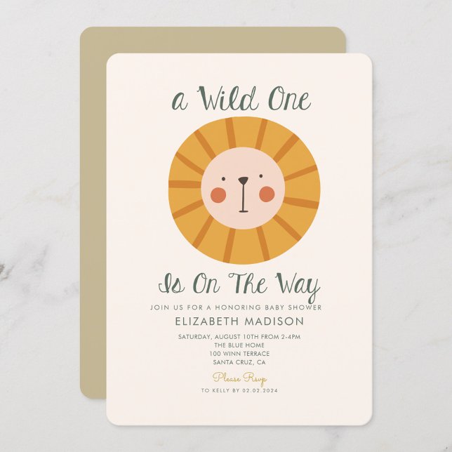 Convite Lion Wild está no Caminho Chá de fraldas (Criador carregado)