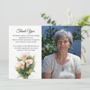 Convite Lírio Calla Floral Funeral Morte Obrigado