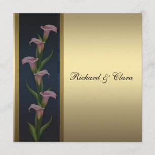 Convite Lírio-de-callas Dourado 50º Aniversário de Ouro