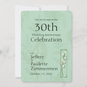 Convite Lírio do Vale com Samambaias    Verde Salvia Perso