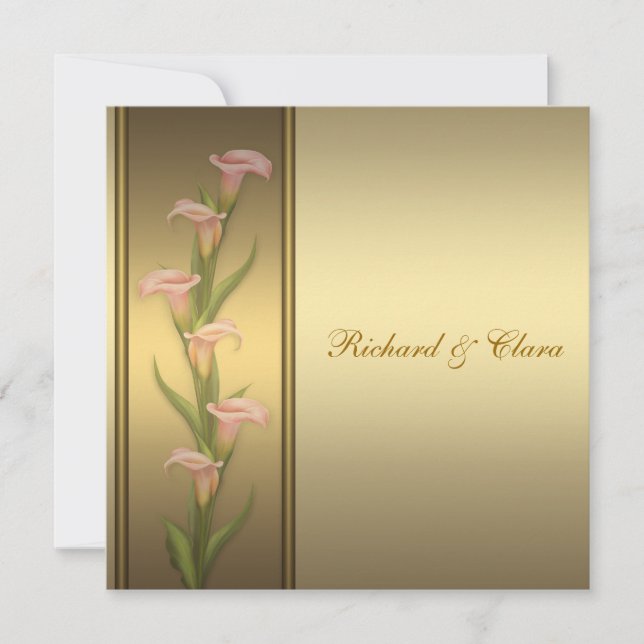 Convite Lírio Dourado da 50ª Aniversário de Bodas de Ouro (Frente)