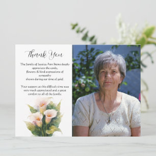 Convite Lírio Flor Funeral Morte Obrigado