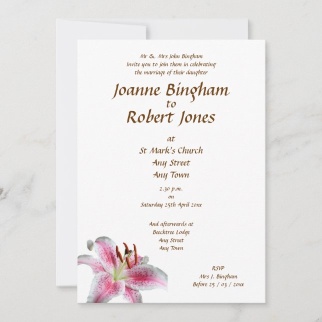 Convite Lírio Olhar de Estrela (Frente)