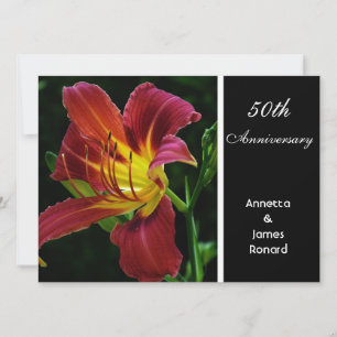 Convite lírio tigre vermelho roxo flor casamento aniversár