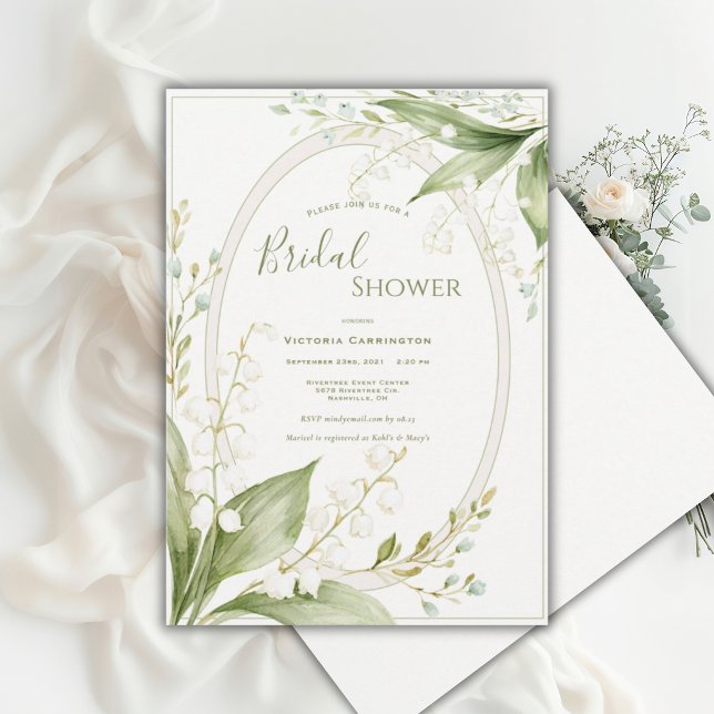 Convite Lírios Brancos do Vale Caprichoso Bridal  (Criador carregado)