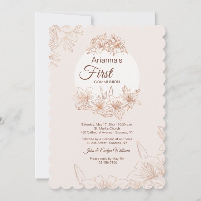 Convite Lírios da Primeira Comunidade (Frente)