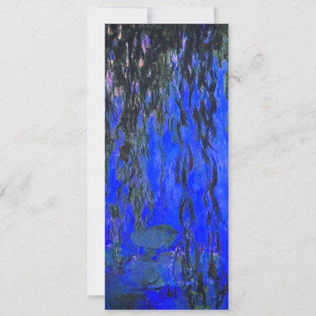 Convite Lírios de água monet e ramificações de salgueiro (Frente)