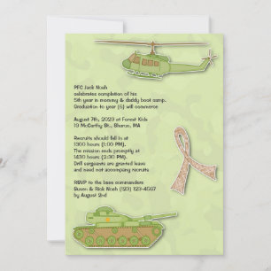 Convite liso do aniversário militar de Camo