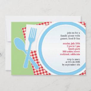 Convite liso do partido da excursão do piquenique