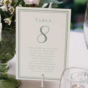 Convite Lista de Assentos de Casamento Número da Mesa dos 