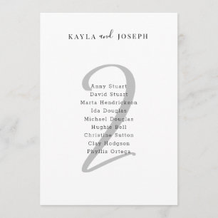 Convite Lista de Convidados de Casamento Minimalista Negri