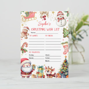 Convite Lista de Desejos de Natal do Papai Noel